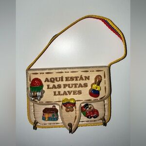 Colorful Colombian Key Holder with Spanish Text